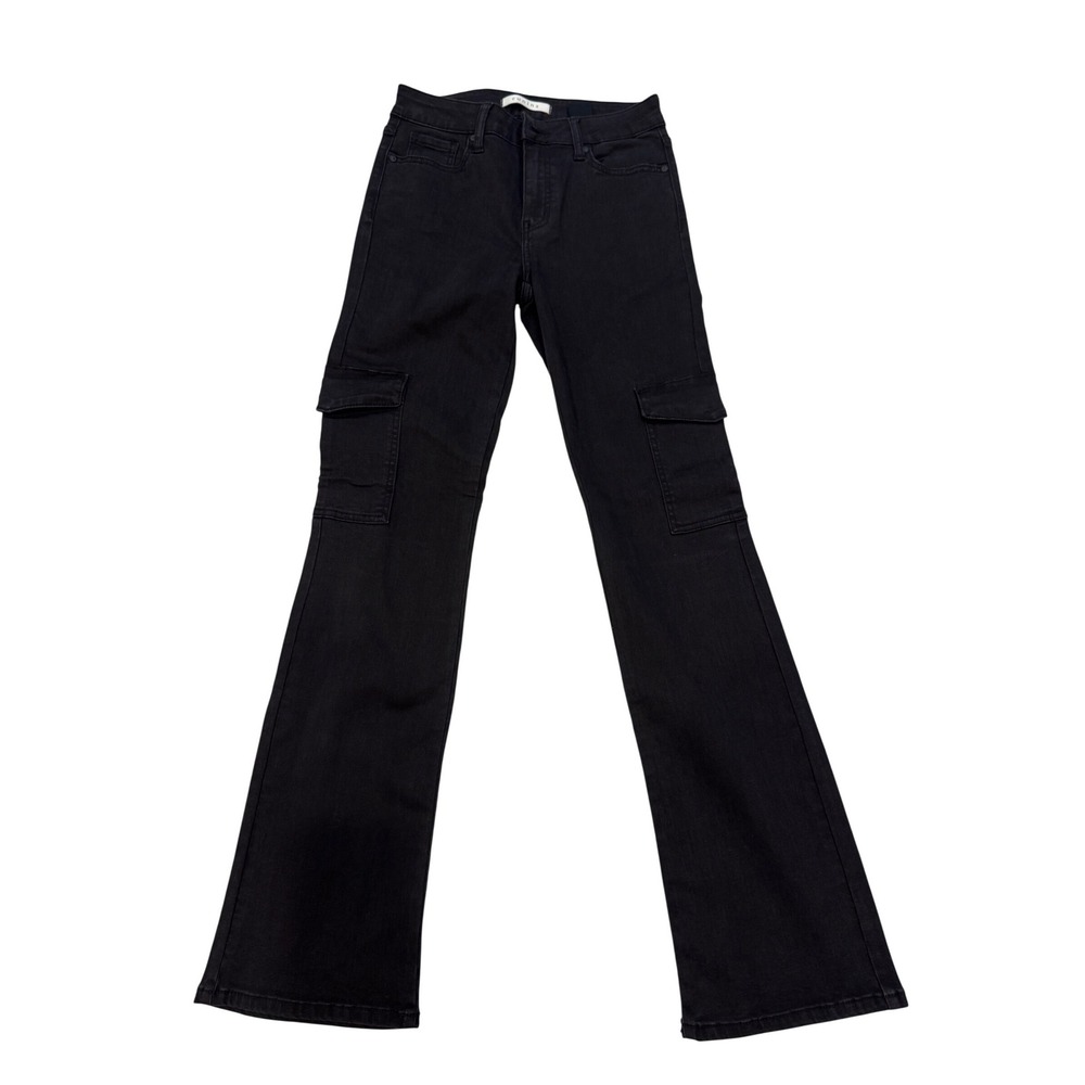 Eunina Imogen‎ Mid Rise Bootcut Cargo Jeans Black Size 5 27W